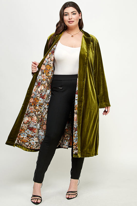 LONG SLEEVE VELVET DUSTER