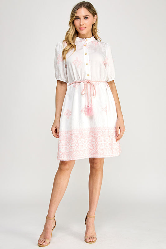 THE EMBROIDERY MINI DRESS WITH POCKETS