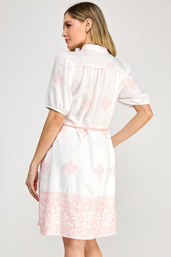 THE EMBROIDERY MINI DRESS WITH POCKETS