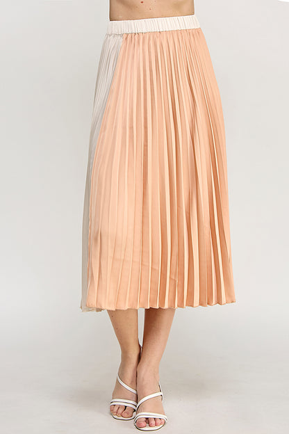 DUAL TONE PLEATED SKIRT