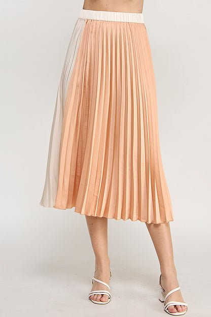 DUAL TONE PLEATED SKIRT
