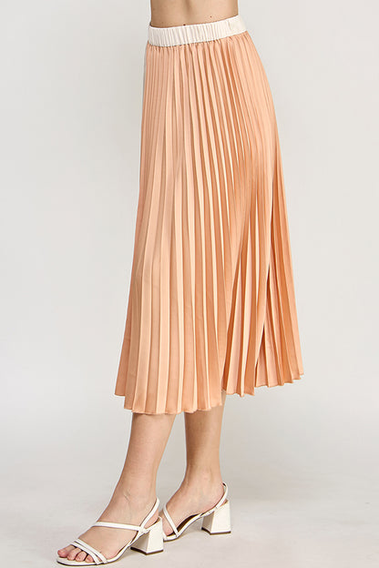 DUAL TONE PLEATED SKIRT