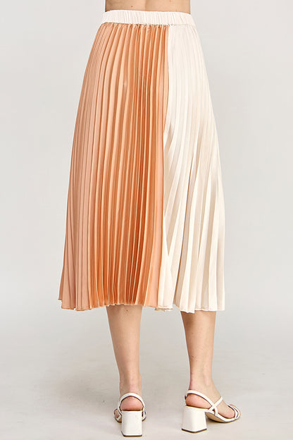 DUAL TONE PLEATED SKIRT