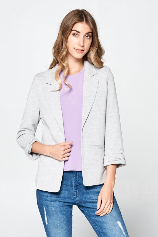 SOLID OPEN BLAZER